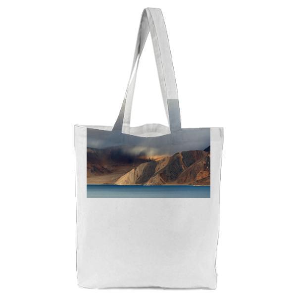 Brown Mountain Under White Sky During Daytime Tote Bag