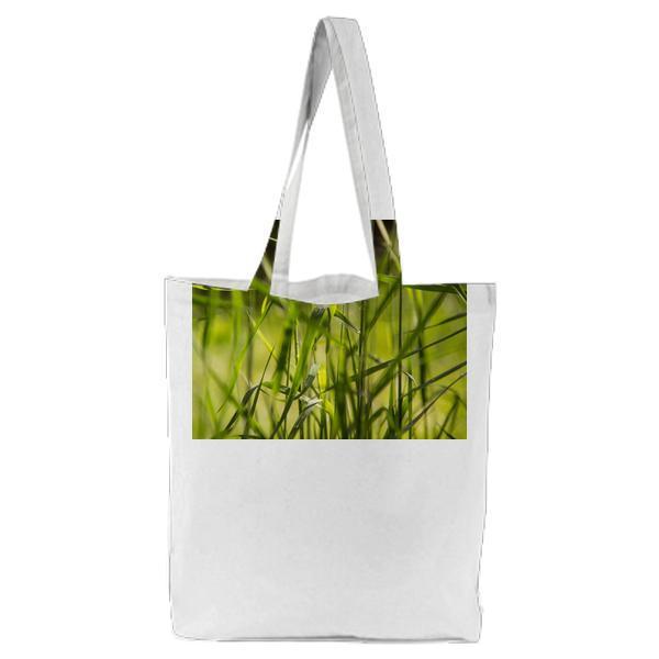 Nature Grass Dew Drop Water Tote Bag