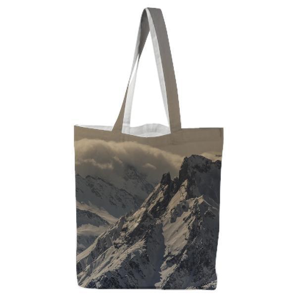 White And Gray Mountain Covered With Snow During Daytime Tote Bag
