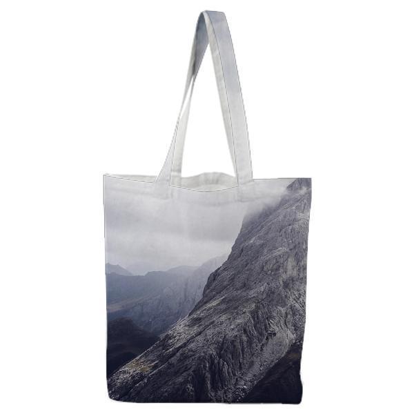 Gray Mountains Under Cloudy Sky Tote Bag
