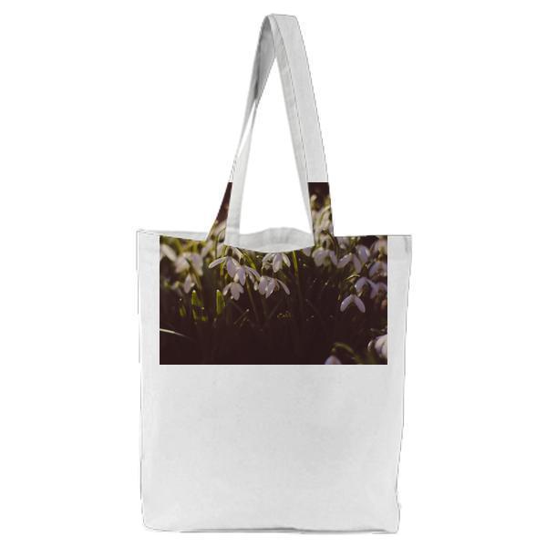 Field Of White Flowers During Daytime Tote Bag