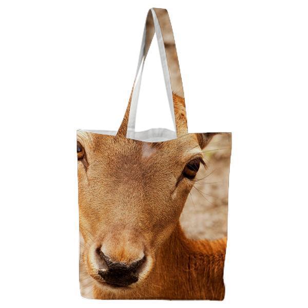 Close Up Photography Of Brown Deer During Daytime Tote Bag