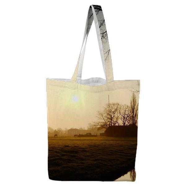 Nature Sunset Field Sunrise Tote Bag