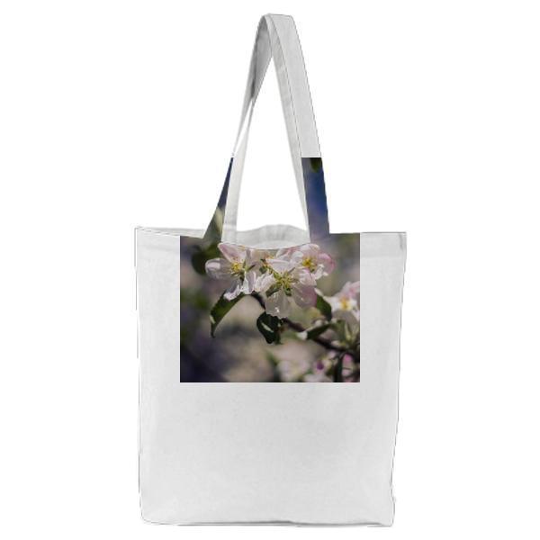 Close Up Photo Of White Petaled Flower Tote Bag