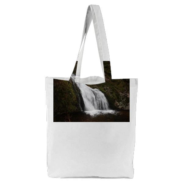 Falls In Middle Of The Forest During Daytime Tote Bag
