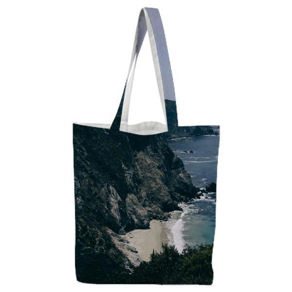 View Of Ocean Water From Mountain Cliff During Daytime Tote Bag