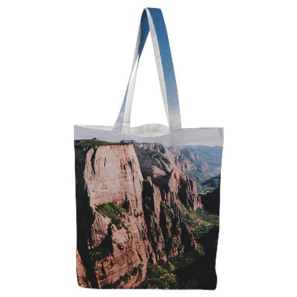 Canyon With Green Trees Landscape Tote Bag