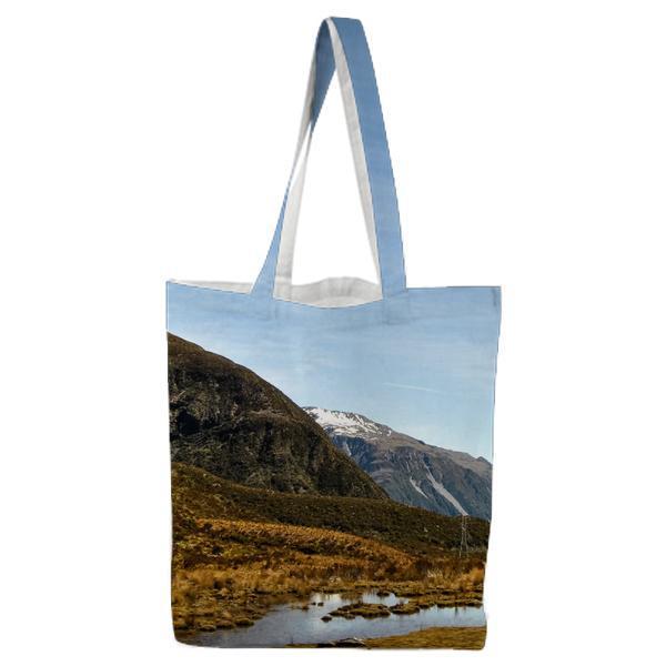 Gray Mountain Under Blue Sky During Daytime Tote Bag