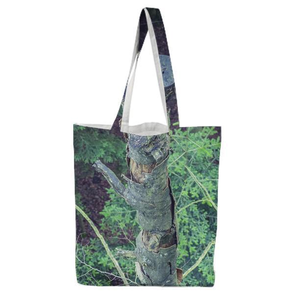 High Angle Photo Of Brown Wood Trunk Tote Bag