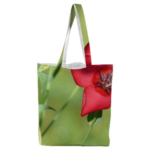 Red Flower Macro Photography Tote Bag