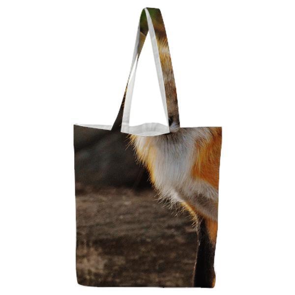 Photography Of Tan White Fox Tote Bag