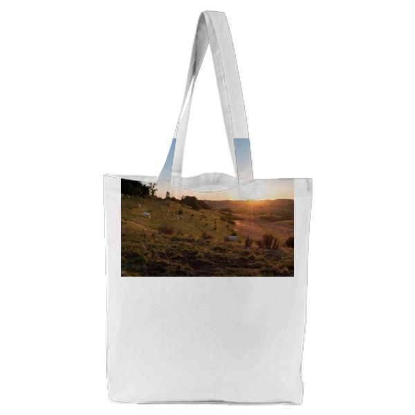 Dawn Sunset Sunrise Hill Tote Bag