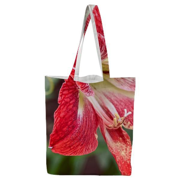 Red Petaled Flower Tote Bag
