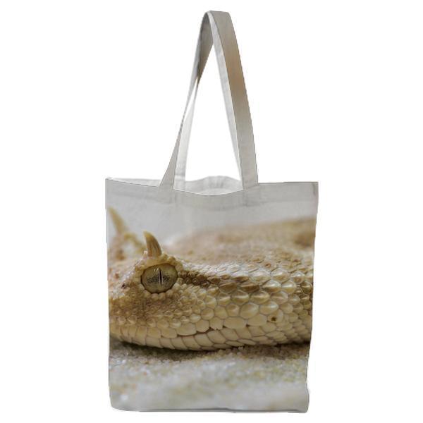 White Tan Snake Tote Bag