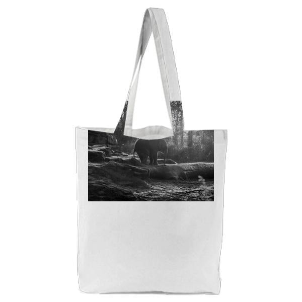 BlackAndWhite Animal Zoo Elephant Tote Bag