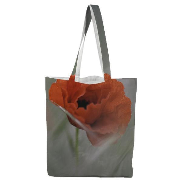 Red Petaled Flower In Macro Photography Tote Bag