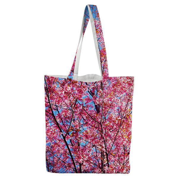 Pink And Yellow Leafed Tree Under Blue Sky During Daytime Tote Bag