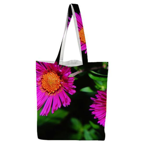 3 Pink And Brown Flower Tote Bag