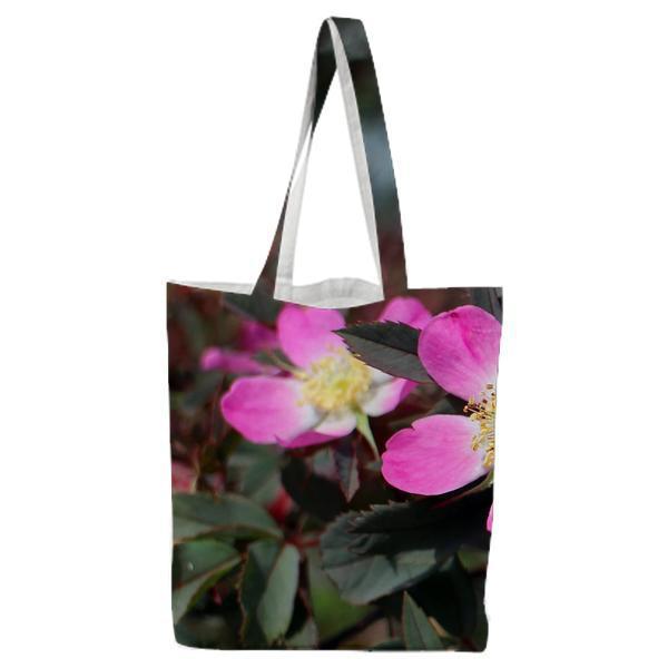 Pink And White Petaled Flower Tote Bag