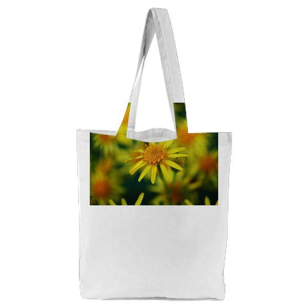 Yellow And Orange Petal Flower Tote Bag