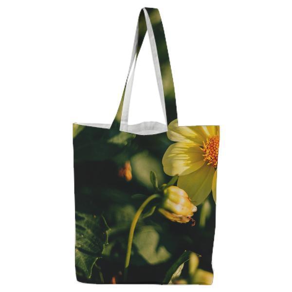 Yellow Flower Plant In Macro Shot Tote Bag