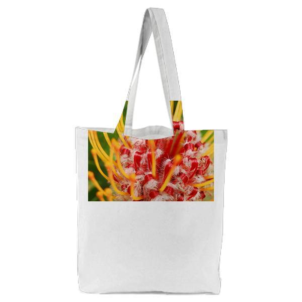 Yellow Red Petaled Flower Tote Bag