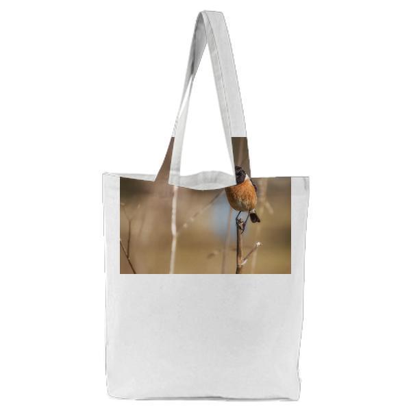 Brown Black Bird On Twig During Daytime Tote Bag