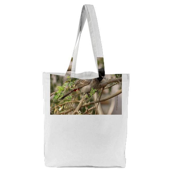 Brown Black Small Beak Bird On Brown Tree Branch During Daytime Tote Bag