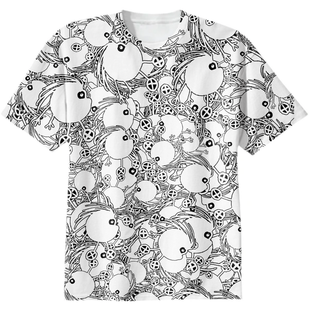 Fantasy black and white monster pattern