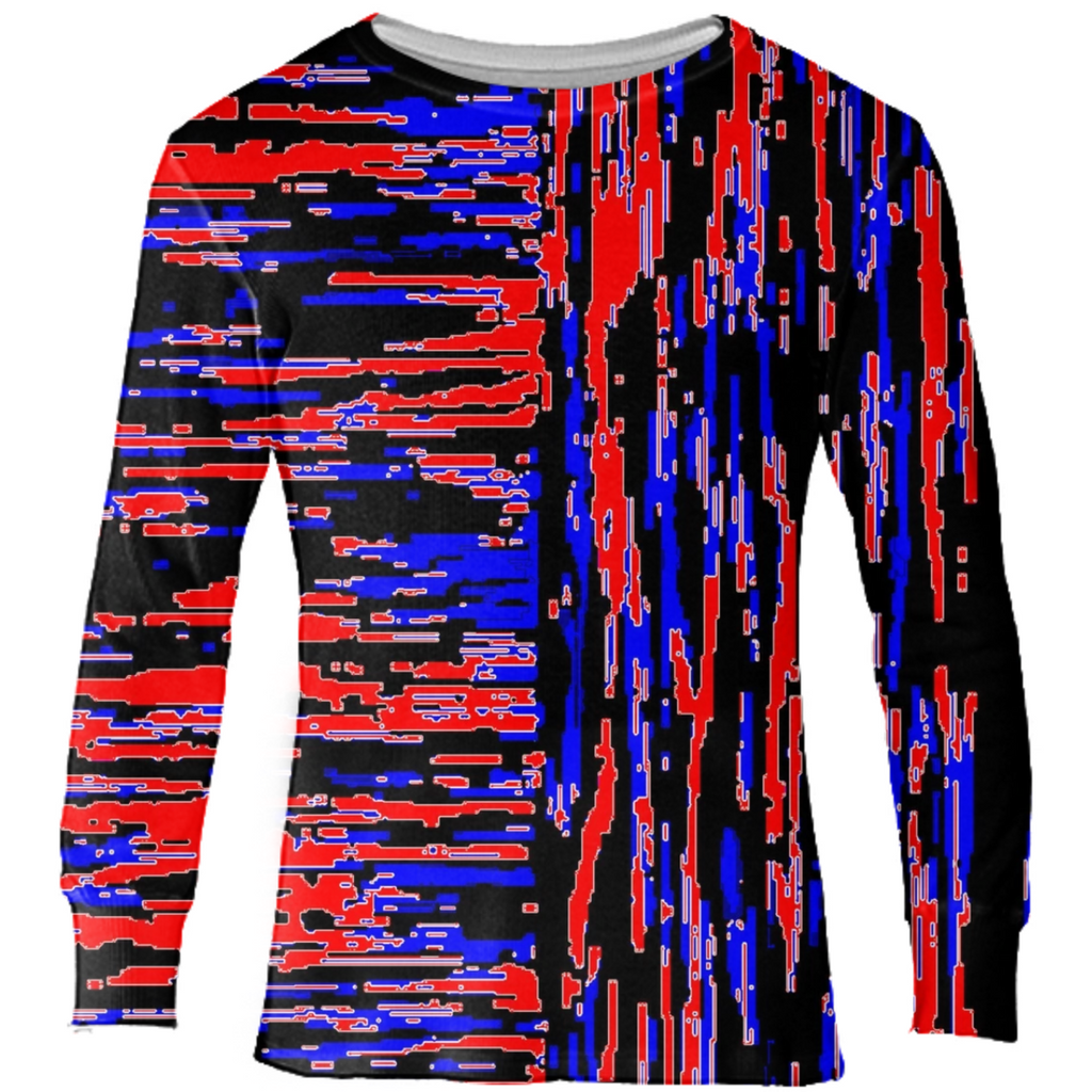 red blue lengthwise cross