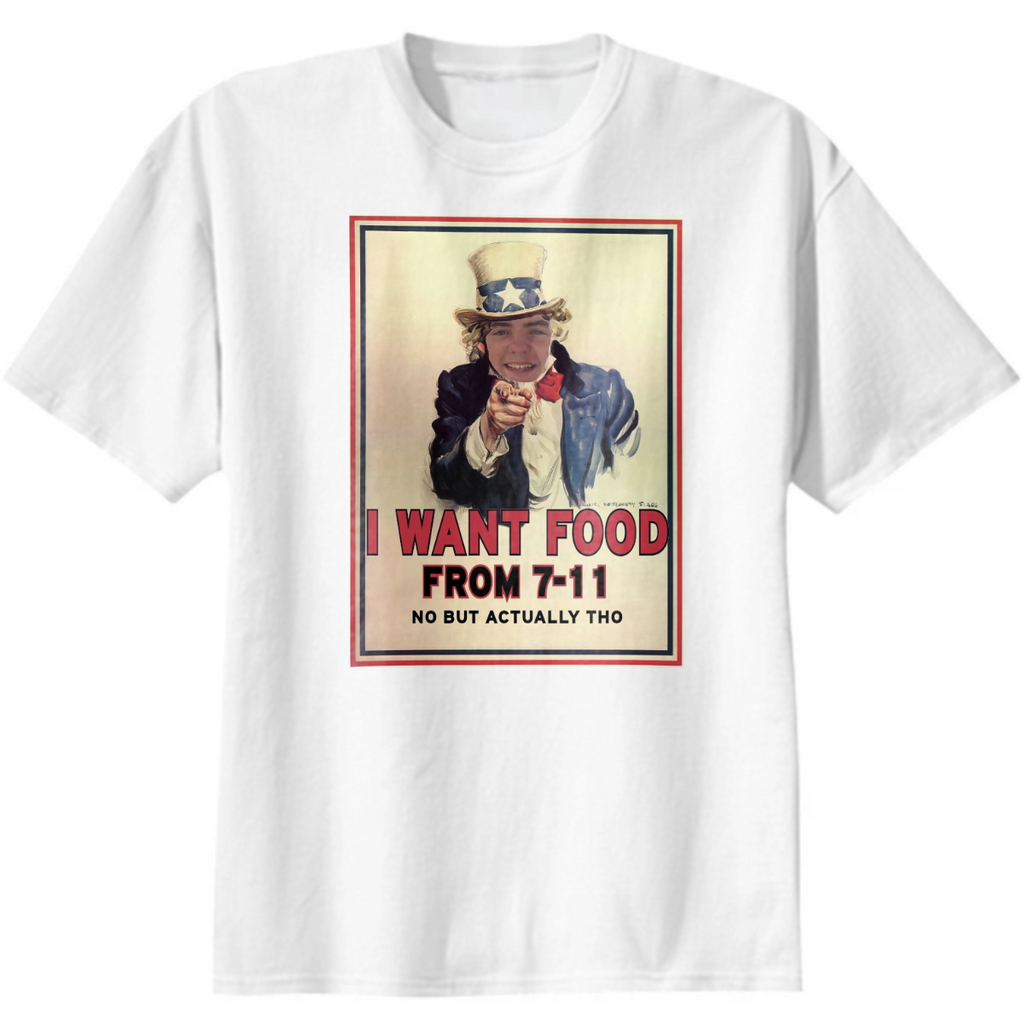 I Want Food Tee White