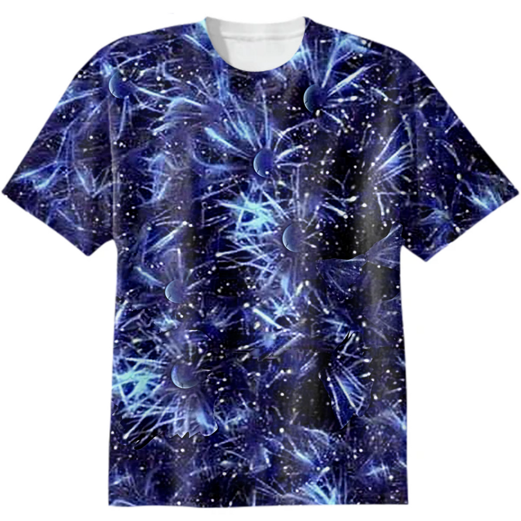 chrysanthemums, planets, asters, stars, monochrome, minimalism, white blue