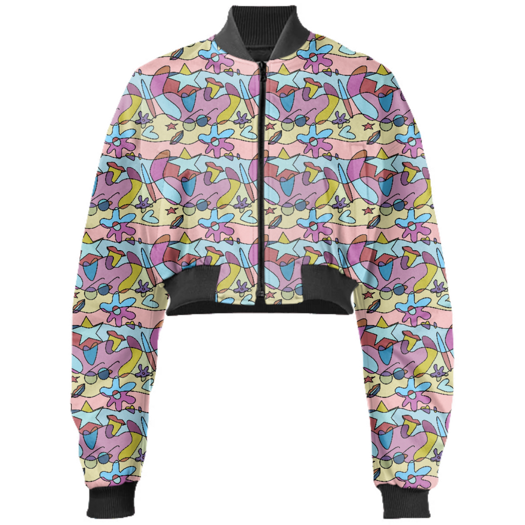 Y2K multicolored bomber jacket