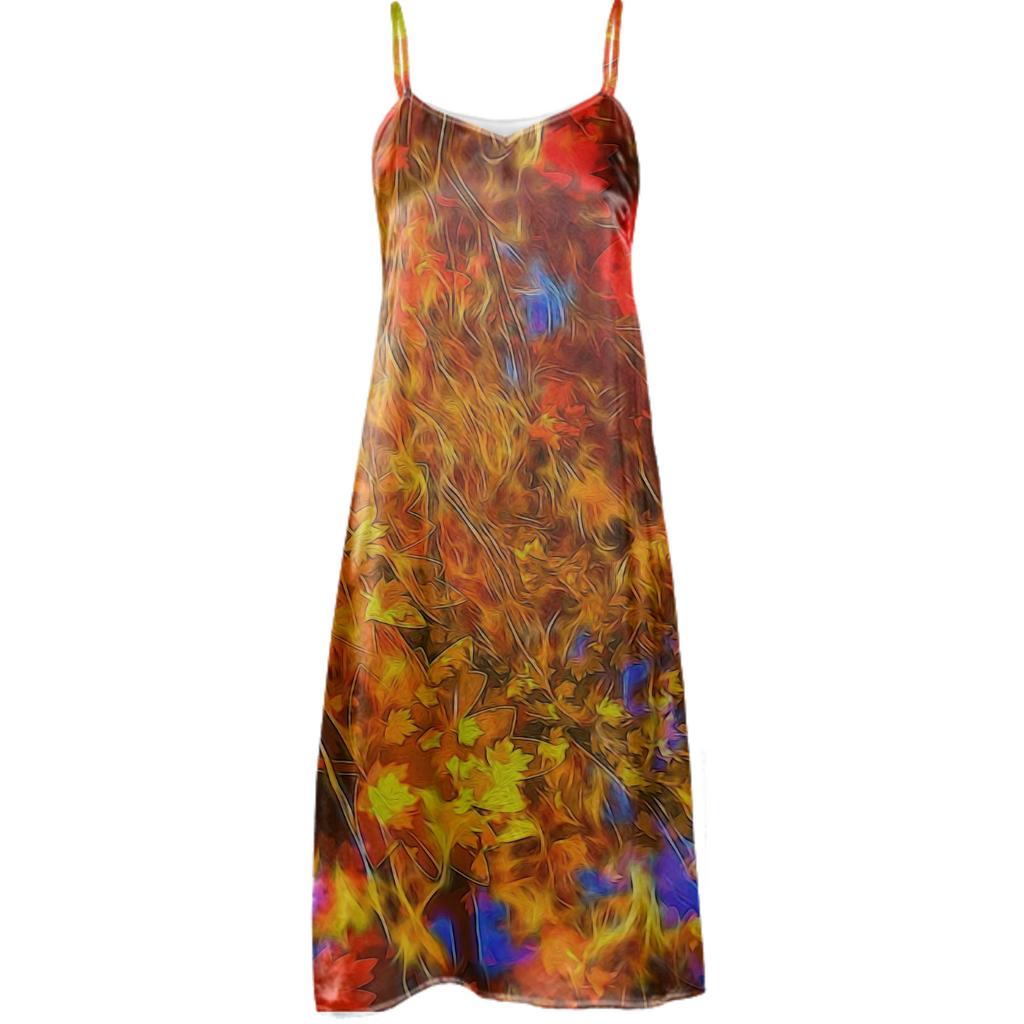Fall Bokeh Highlights Slip Dress