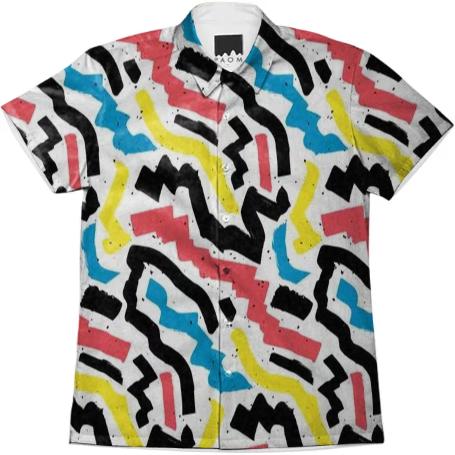 Primary Zig Short Sleeve Button Up