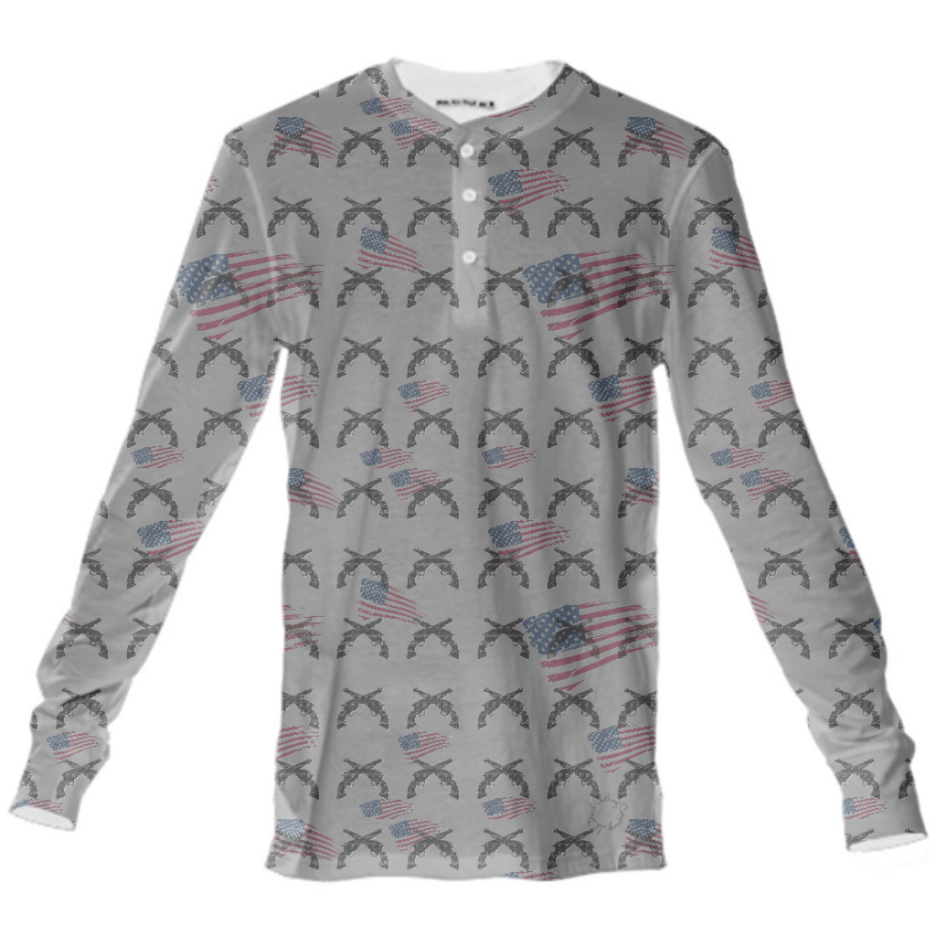 Men’s long sleeve shirt American theme print