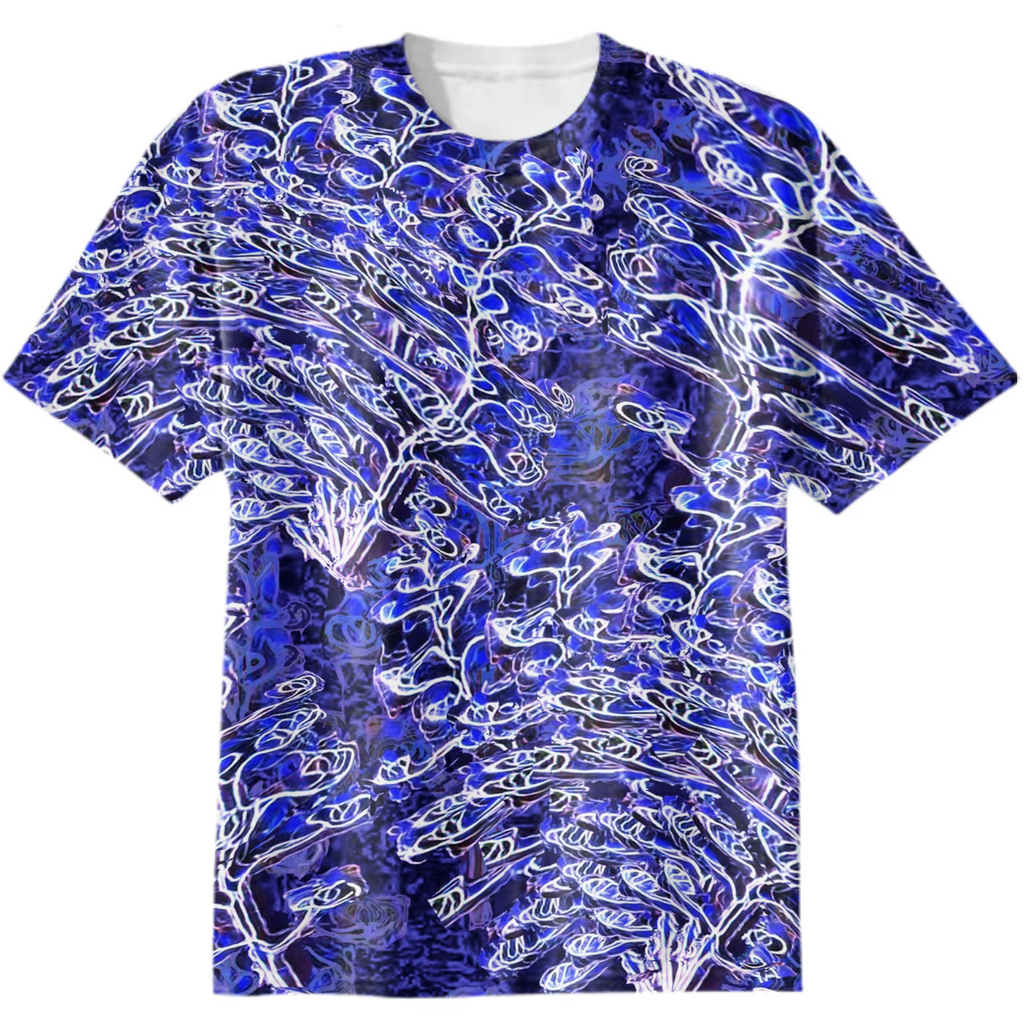 frosty patterns, blue flowers, endless pattern, herbs in winter aurelia, winter twilight, minimalism, linear pattern, white on blue