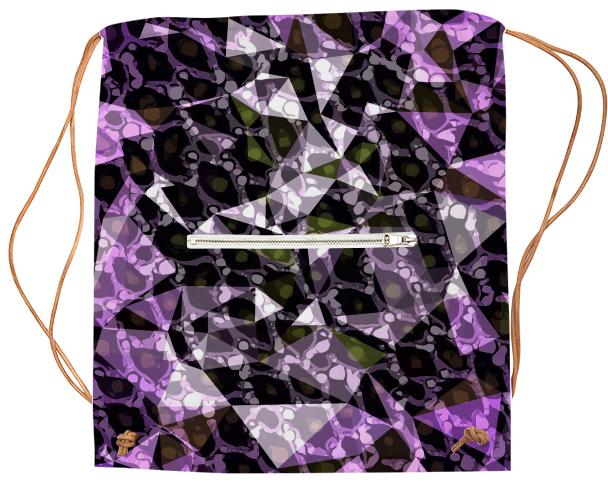 Purple Black Geometric Sports Bag