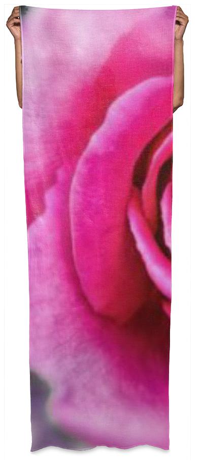 Hot Pink Rose Closeup Wrap Scarf