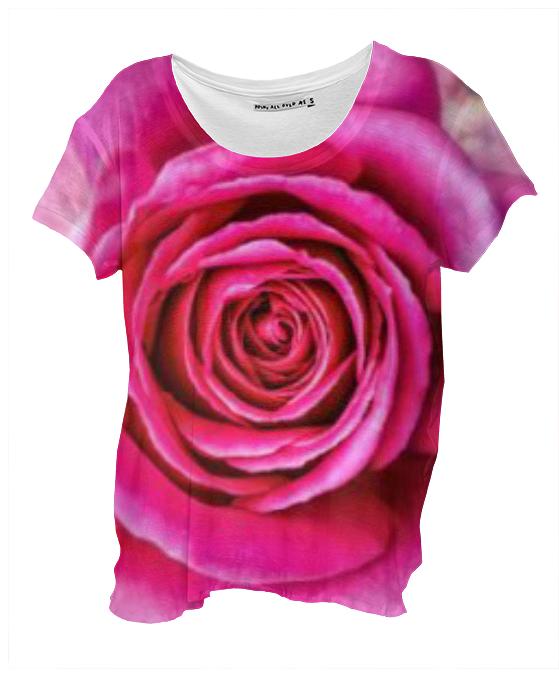 Hot Pink Rose Closeup Drape Shirt