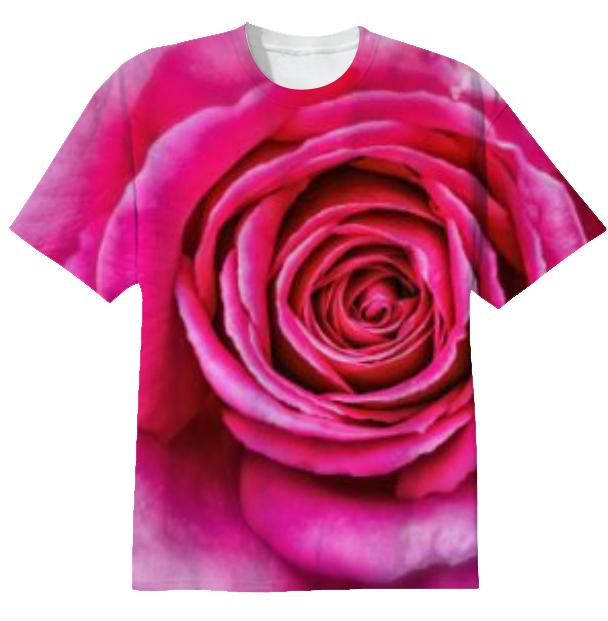Hot Pink Rose Closeup T shirt