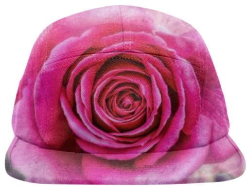 Hot Pink Rose Closeup Baseball Hat