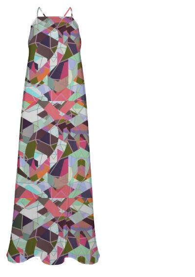 Fabulous Geometric Pattern Chiffon Maxi Dress
