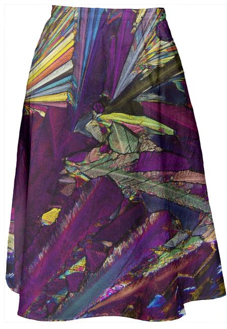 Psychedelic Crystal Midi Skirt