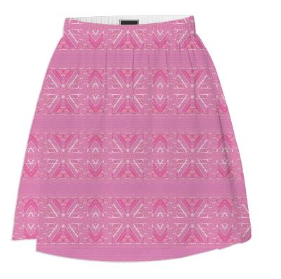 Pretty Pink Tribal Pattern Summer Skirt