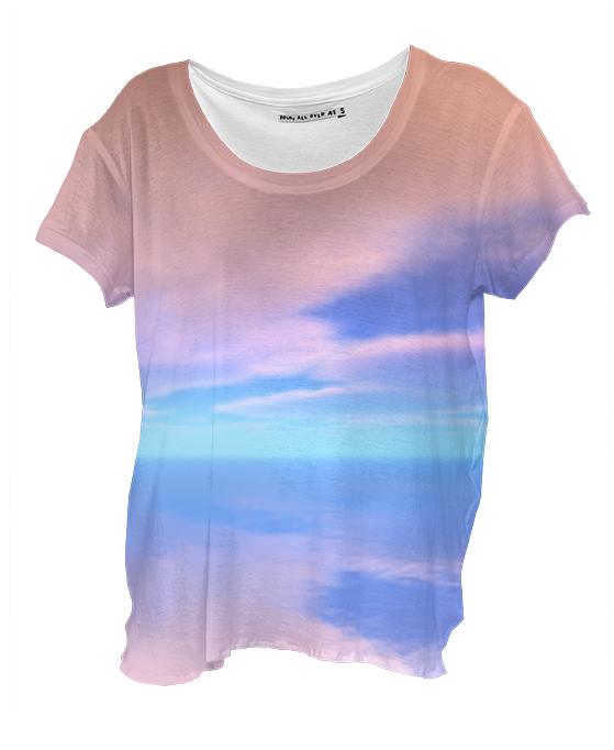 Dawn Clouds Reflected on Water Drape Shirt
