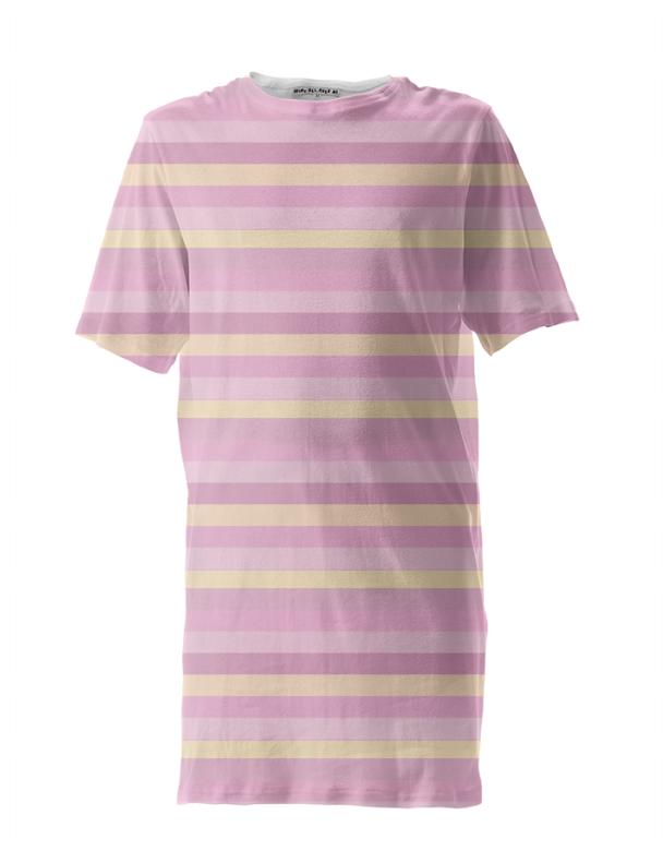 Pink and Gold Horizontal Stripe Tall Tee