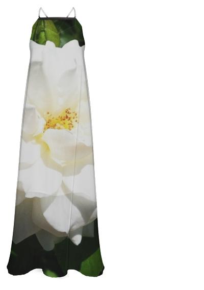 White Flower Maxi Dress
