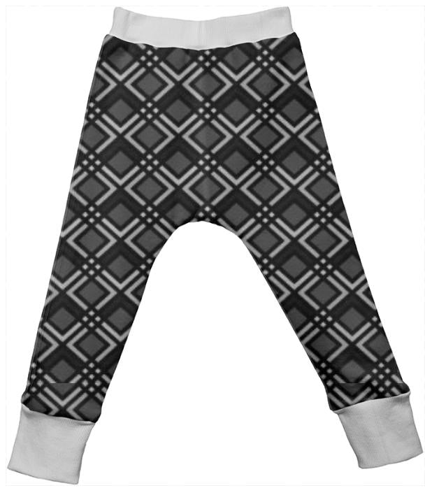 Black Grey Unisex Alloverprint Drop Pants