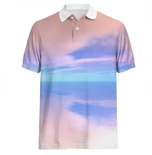 Dawn Clouds Reflected on Water Polo Shirt